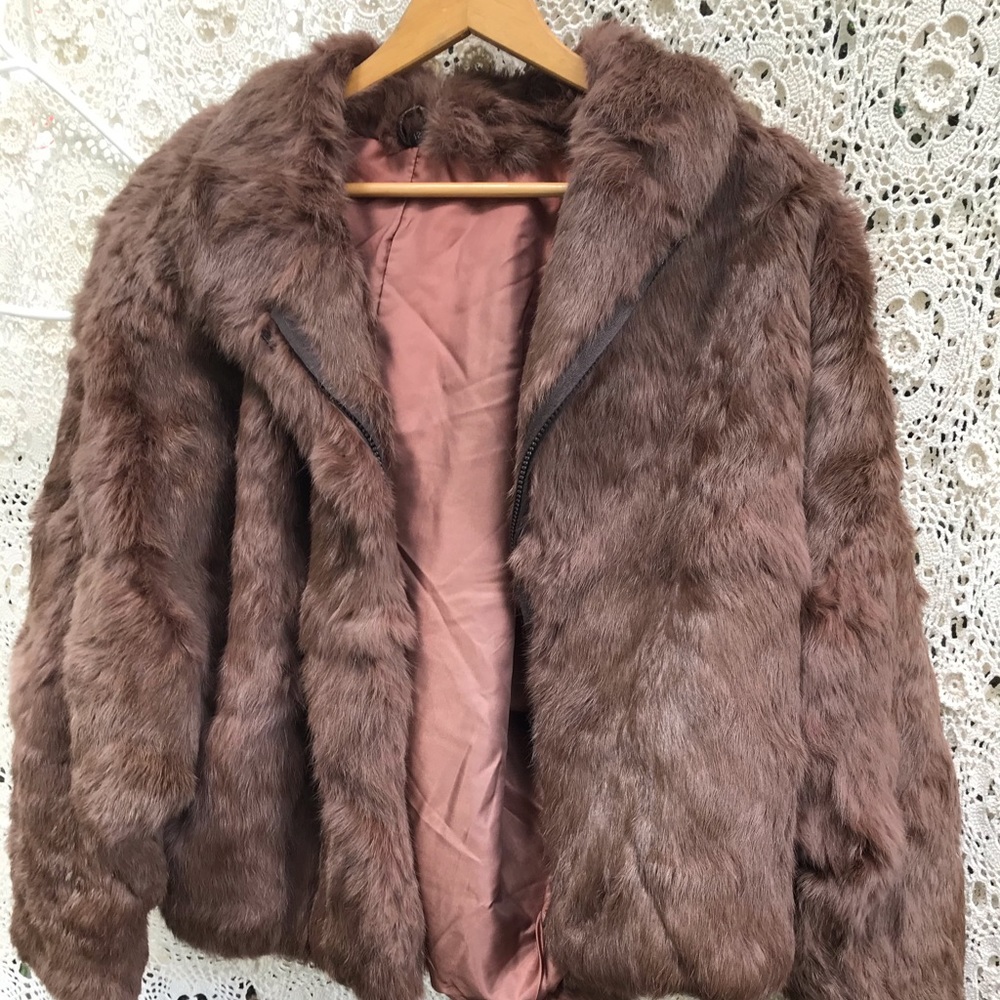 80’s Chestnut Bat Wing Sleeve Rabbit Fur Coat  12